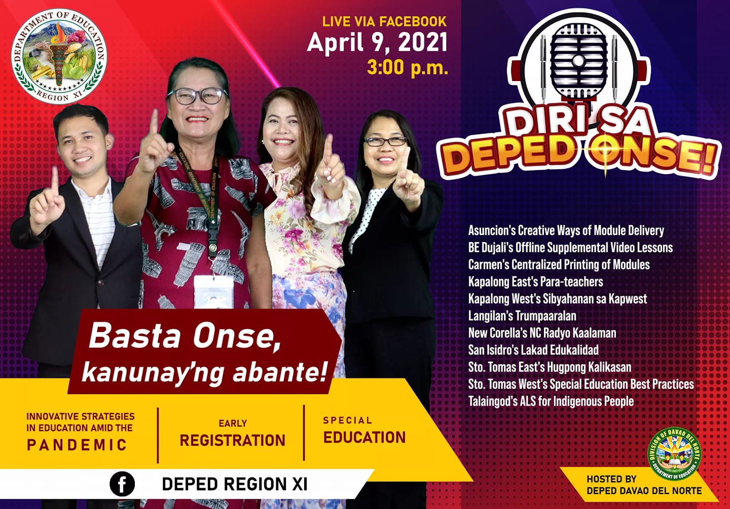 Mamaya na po ang Diri sa DepEd Onse! Abangan! - Department of Education ...