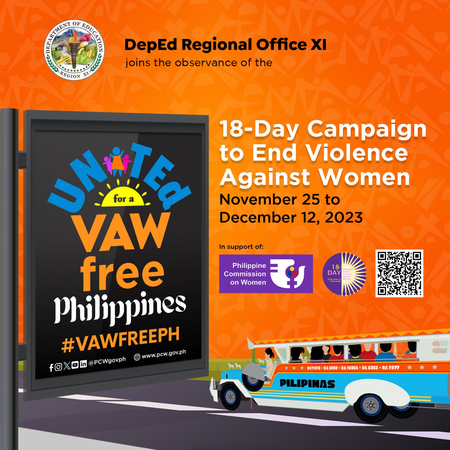 DepEd Regional Office XI joins the 18Day Campaign to End Violence